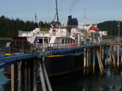 The ferry LeConte docks at Juneau's Auke Bay terminal. Next winter's draft ferry schedule leaves it tied up for repair and overhaul for 5 1/2 months. (Ed Schoenfeld/CoastAlaska News)