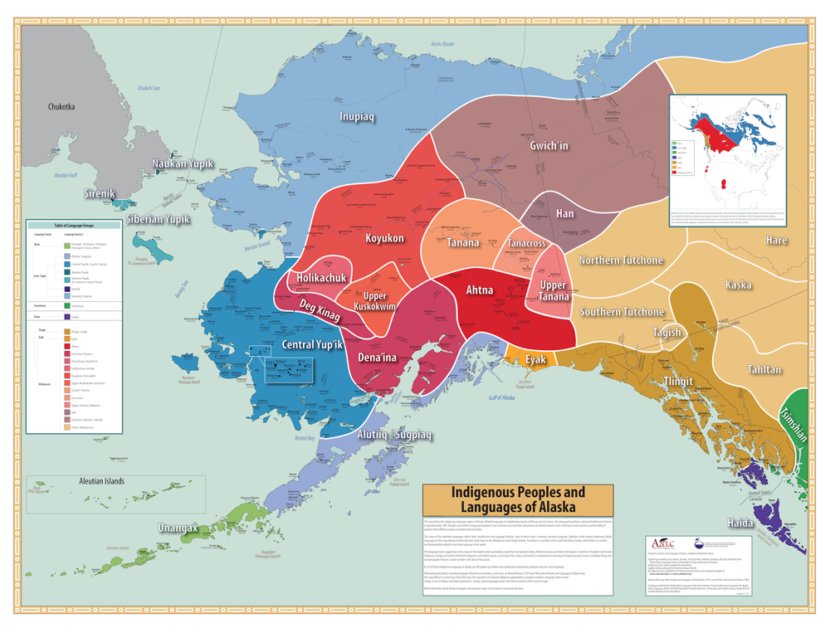 Alaska Native languages map