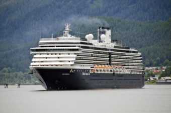 The Holland America Cruise Ship Westerdam prepares to dock in Juneau July 16, 2012.