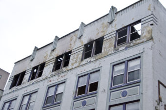 The majority of the fire damage was to the upper floors, however, every floor has significant water damage.