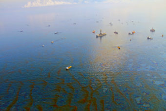 Deepwater Horizon oil well in the Gulf of Mexico. (Photo courtesy Green Fire Productions)