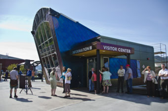 Visitors stop by the new waterfront visitor center in Juneau in 2012. Roughly 1 million people visit Juneau by cruise ship each summer.