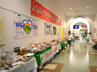 Some of the many cards, letters and artwork sent to Newtown from all over the world was on display at the Newtown Municipal Center on Jan. 30. The items were recently moved to temporary storage. Courtesy of Ross MacDonald