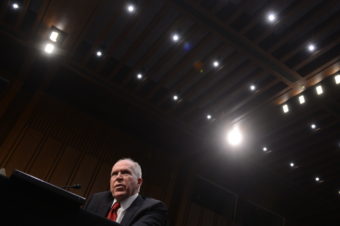 John Brennan testifies during his confirmation hearing before the Senate Intelligence Committee in Washington, on February 7, 2013. Saul Loeb /AFP/Getty Images