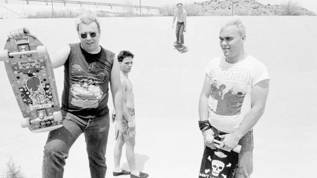 Big Boys in West Texas on the way to California in 1982. Randy "Biscuit" Turner is at the left, Chris Gates at the right, and Tim Kerr at the back. Bill Daniel/Courtesy of Light in the Attic Records