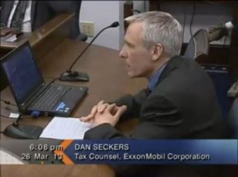 Dan Seckers, tax consultant for Exxon Mobile, testifies before the House Resources Committee on Tuesday.