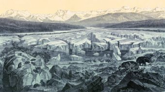 Scientists say they have put together a record of global temperatures dating back to the end of the last ice age, about 11,000 years ago. This historical artwork of the last ice age was made by Swiss geologist and naturalist Oswald Heer. Oswald Heer/Science Source