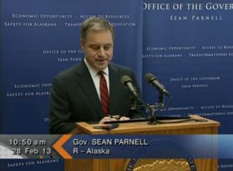 Governor Sean Parnell at Thursdays' Press Conference.