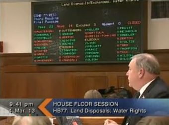 Late last night, the house voted to approve a measure altering the way water rights are processed. (Image courtesy of Gavel Alaska)