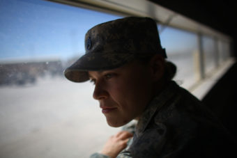 Sgt. Jessica Keown, with the 3rd Brigade, 1st Armored Division at Fort Bliss in El Paso Texas, served with a female engagement team, or FET, in Afghanistan. David Gilkey/NPR