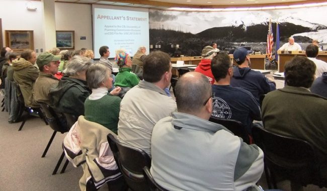 The April 1 permit hearing drew a large crowd.