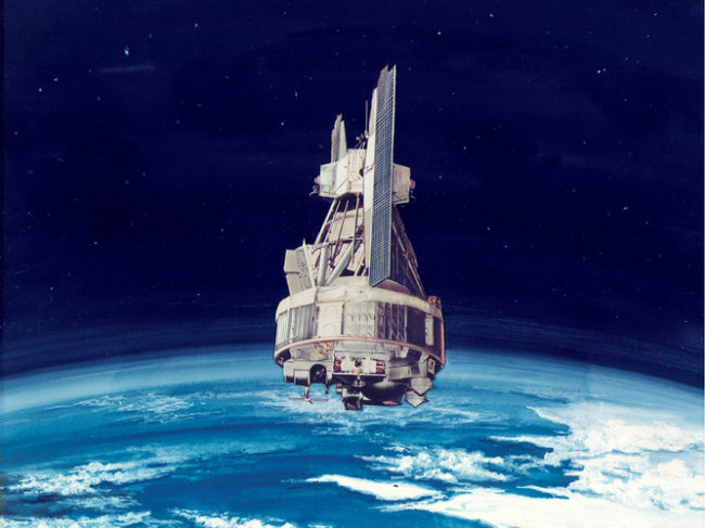 An artist's rendering of the Nimbus 1. NASA