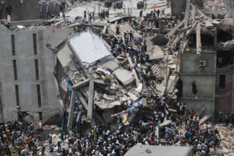 More than 70 people are dead and some 600 injured in the collapse of an eight-story housing garment factories and a shopping center. Andrew Biraj /Reuters /Landov