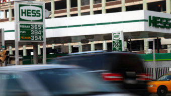 Gas prices are displayed on a board at a Hess station in Hoboken, N.J., Sunday. Lower oil and gasoline prices are giving relief to consumers who recently seemed about to face the highest prices ever. CX Matiash/AP