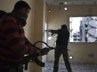 Opposition fighters from the Free Syrian Army last month in Aleppo, Syria. Maysun/EPA /LANDOV