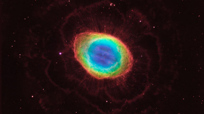 The famous Ring Nebula is shown here in striking detail, in a composite image made from images from NASA's Hubble Space Telescope and infrared data from telescopes on Earth. NASA, ESA, C.R. Robert O'Dell, G.J. Ferland, W.J. Henney and M. Peimbert