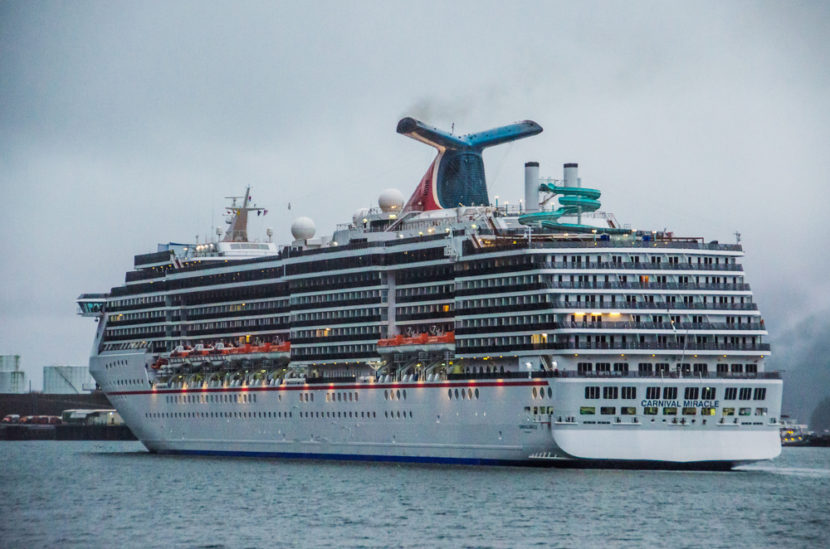 The Carnival Miracle arriving in Juneau in 2013.