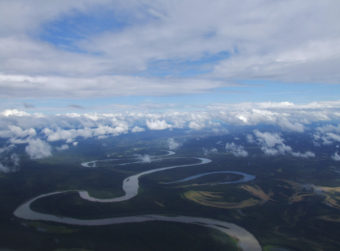 Aerial photo of the Kuskokwim River.