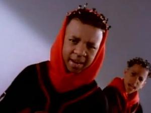 Chris Kelly, left, and Chris Smith in 1992's "Jump" video, which was a hit for their rap duo Kris Kross.