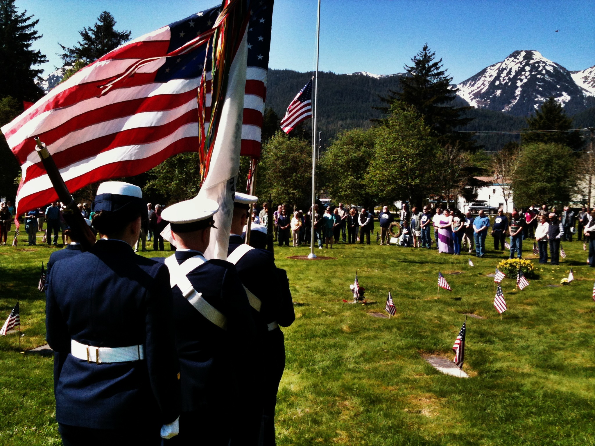 U.S.C.G. Color Guard at Evergreen Cemetary