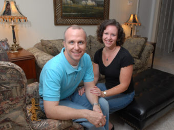 Alan Chambers, president of Exodus International, with his wife, Leslie, in a May 2006 photo. Phelan M. Ebenhack/AP