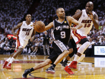 Tony Parker of the San Antonio Spurs during Thursday night's first game of the NBA finals in Miami. The Spurs beat the Miami Heat, 92-88. Mike Segar /Reuters /Landov