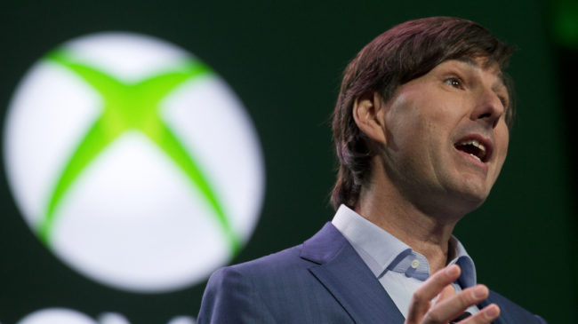 Don Mattrick, president of Interactive Entertainment Business at Microsoft, greets the crowd at the Xbox One reveal event in Redmond, Wash., last month.