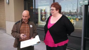 The Barnes and Noble in Anchorage has been a regular spot for signature gatherers backing a referendum to repeal a tax cut on oil companies. (Via the “Yes Repeal the Giveaway” Facebook page)