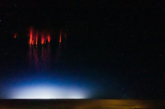 Sprites sparkle over Red Willow County, Neb., on Monday. Jason Ahrns/Flickr