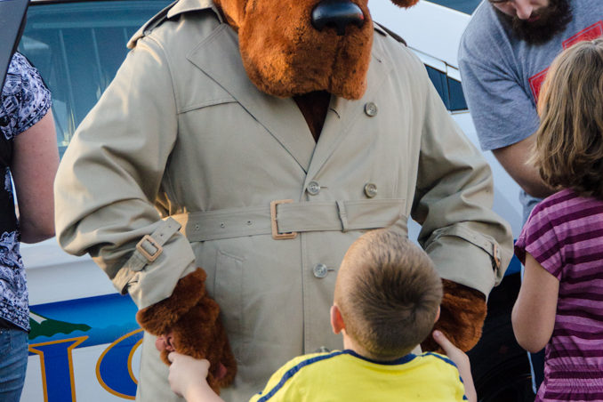 McGruff the Crime Dog was a big hit with kids at the parties.