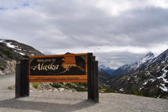 Welcome to Alaska Sign on the Klondike Highway