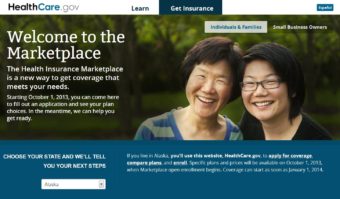 This is what the website looks like today. (healthcare.gov)