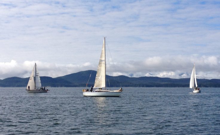The third day of the Labor Day Regatta went from Taku Harbor to Sheep Creek. (Photo by Lisa Phu/KTOO)