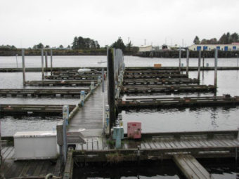 Slip holders at ANB harbor have all been relocated to other spots around Sitka as the city prepares to demolish it. (Rachel Waldholz, KCAW)