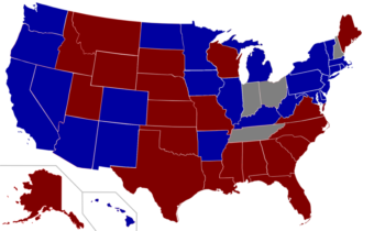 United States map indicating which states are expanding Medicaid coverage in 2014. Blue indicates states which are expanding Medicaid, red indicates states which are not, and gray indicates states that are still debating expansion as of July 2013. (Wikipedia Commons)