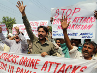 Protesters in Multan, Pakistan, last month expressed their anger about U.S. drone strikes. S.S. Mirza/AFP/Getty Images