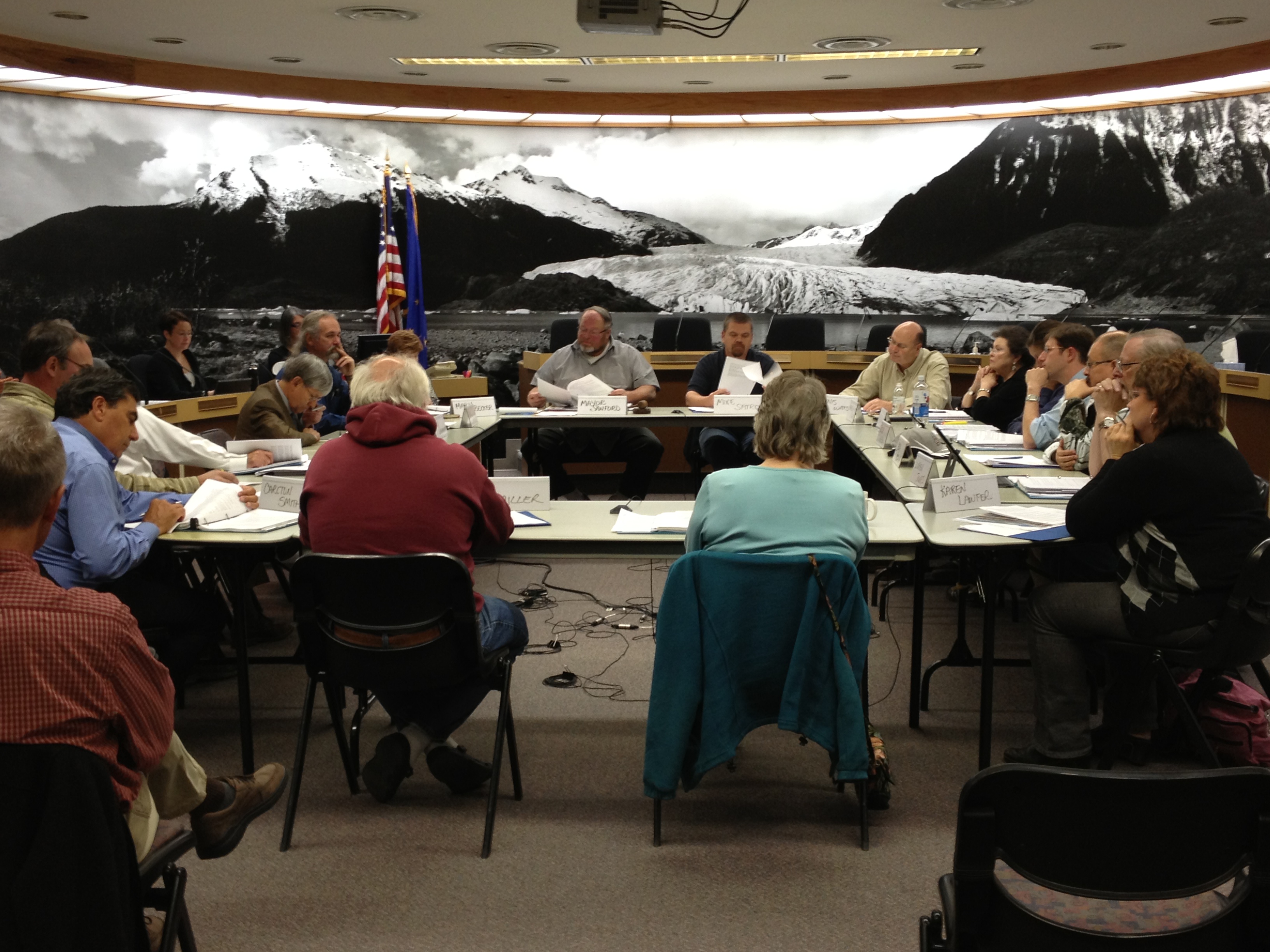 The CBJ assembly and planning commission met in a special joint session Monday night. (Photo by Lisa Phu/KTOO)