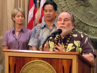 Hawaii's Gov. Neil Abercrombie announced the special session on gay marriage at the Hawaii Capitol in Honolulu in September. The session will begin Monday, Oct. 28. Oskar Garcia/AP