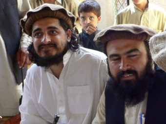 Pakistani Taliban chief Hakimullah Mehsud (left) with his commander Wali-ur Rehman in South Waziristan, in October 2009. AFP/Getty Images