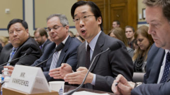 Todd Park, U.S. chief technology officer, answers questions in a House Oversight Committee hearing about problems with the federal HealthCare.gov site. One Democrat on the committee called the hearing "a kangaroo court." J. Scott Applewhite/AP