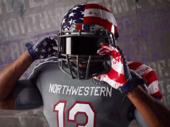 Part of the special design to be worn by Northwestern University football players on Nov. 16. Facebook.com/UnderArmourFootball