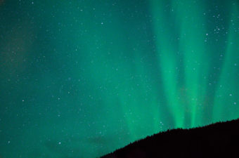 The aurora at Mendenhall Lake on Nov. 8, 2013. (Photo by Heather Bryant)