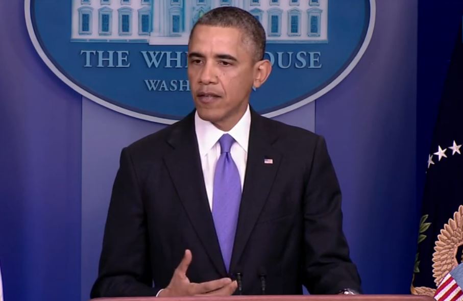 Yesterday, President Obama addresses issues with the rollout of the Affordable Care Act and proposed fixes for cancelled insurance plans. (Still from briefing video)
