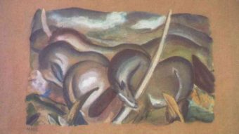 A painting by Franz Marc, Horses in Landscape. Marc Mueller/EPA/Landov