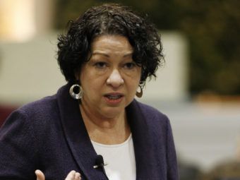 Supreme Court Justice Sonia Sotomayor answers a question at Chicago Public Library in Chicago, in January. Nam Y. Huh/AP