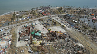From the air, some of the devastation in the Philippines city of Tacloban. Ted Aljibe /AFP/Getty Images