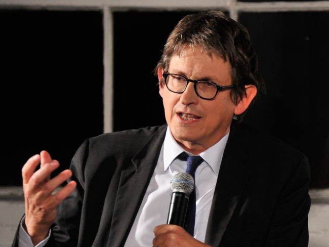 Guardian Editor-In-Chief Alan Rusbridger speaks at a debate about the newspaper's NSA coverage, on Sept. 19. Stephen Lovekin/Getty Images