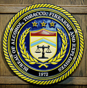 The seal of the US Bureau of Alcohol, Tobacco, Firearms and Explosives photographed in 2007. AFP/Getty Images