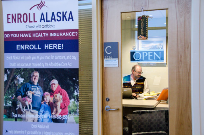 Enroll Alaska agent Mike Clark's office is located at Bartlett Regional Hospital. (Photo by Heather Bryant/KTOO)