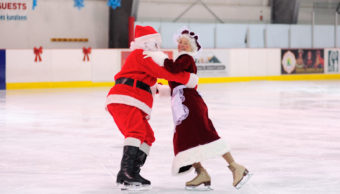 Santa saves the last dance for Mrs. Claus as the Juneau Skating Club closes out its holiday recital a Treadwell Ice Arena.
